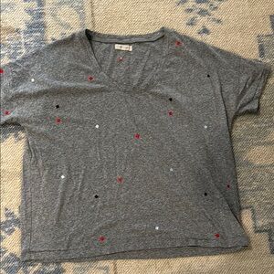 Super cute detailed boxy Tee- Madewell. Size M